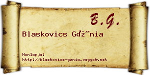Blaskovics Génia névjegykártya